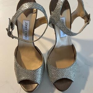 Jimmy Choo metallic platform metallic sandals size 42